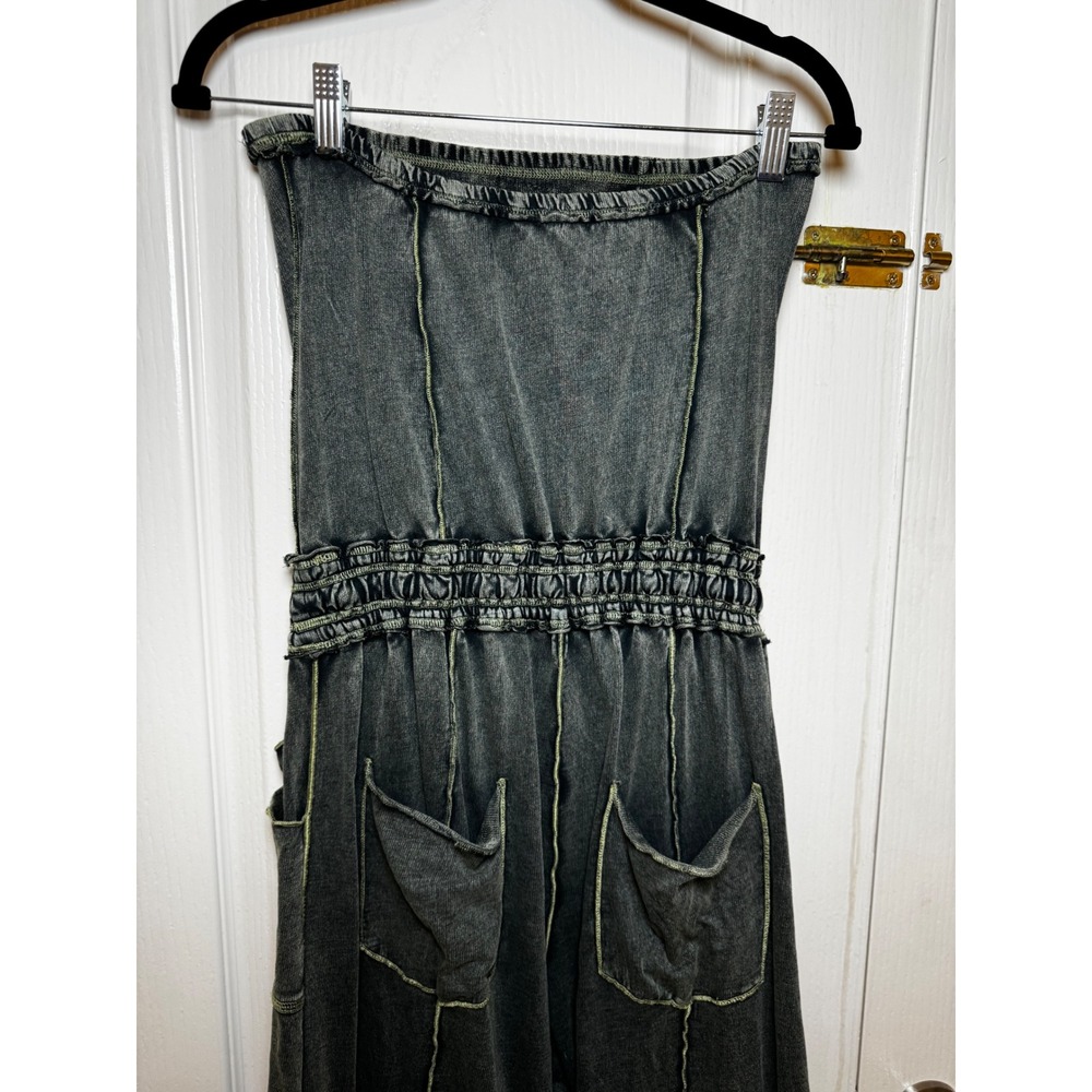 Free People FP One Kaiden Strapless Wide Leg Jumpsuit Smocked Waist Medium - Picture 9 of 9